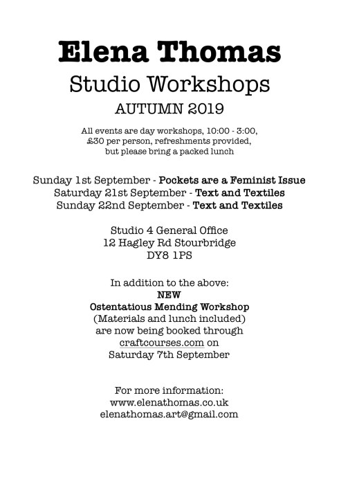 workshops flyer a4 summer 2019
